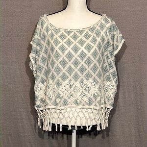 Victoria’s Secret embroidered tassel bottom square shirt Medium